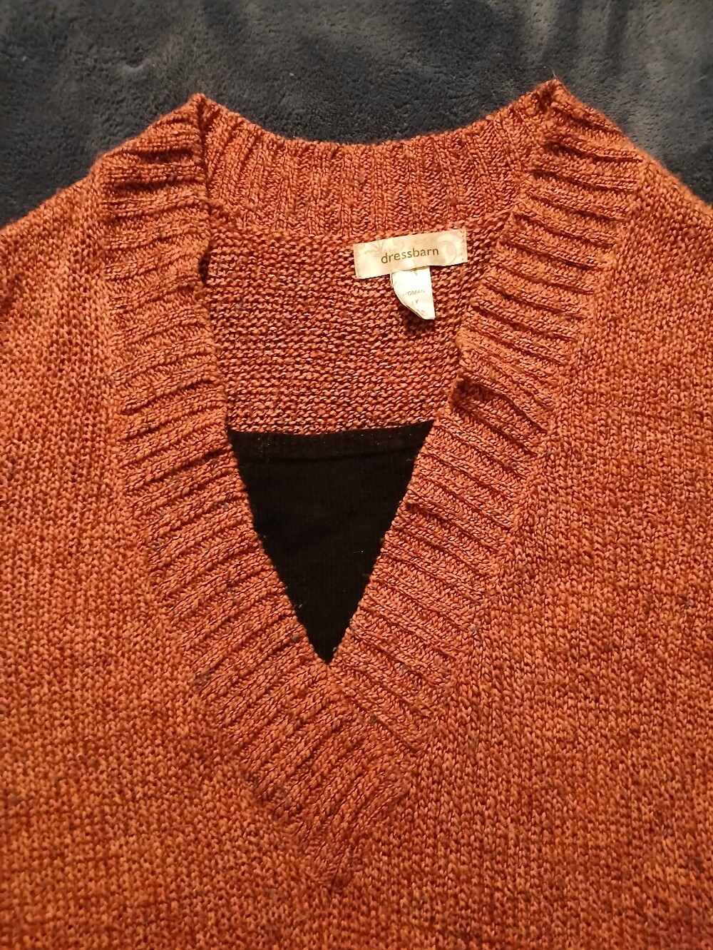 Dressbarn Women's Rust V-Neck Sweater
